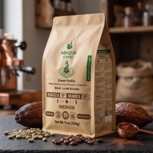 Roasted Coffee Whole Beans, Robusta 70% and Arabica 30%. Blended 250 G